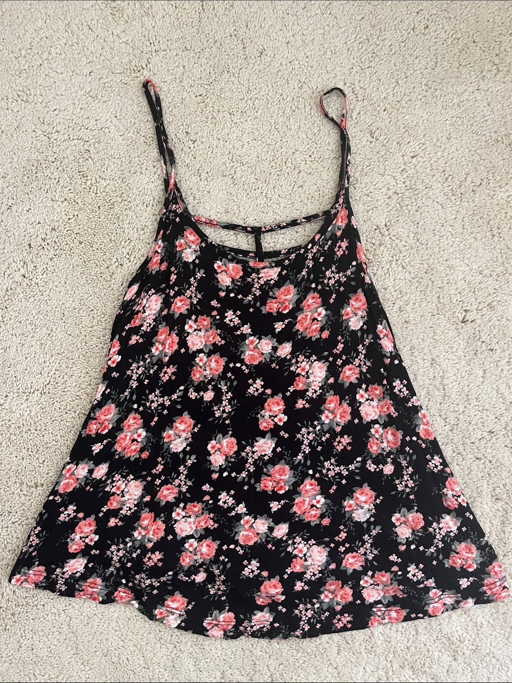 iris Black Floral Spaghetti Strap Camisole